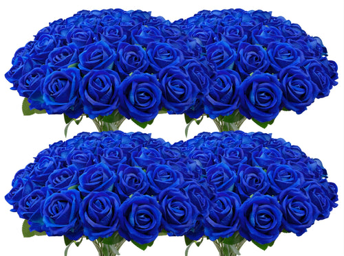 100 PCS Bulk Royal Blue Artificial Flowers