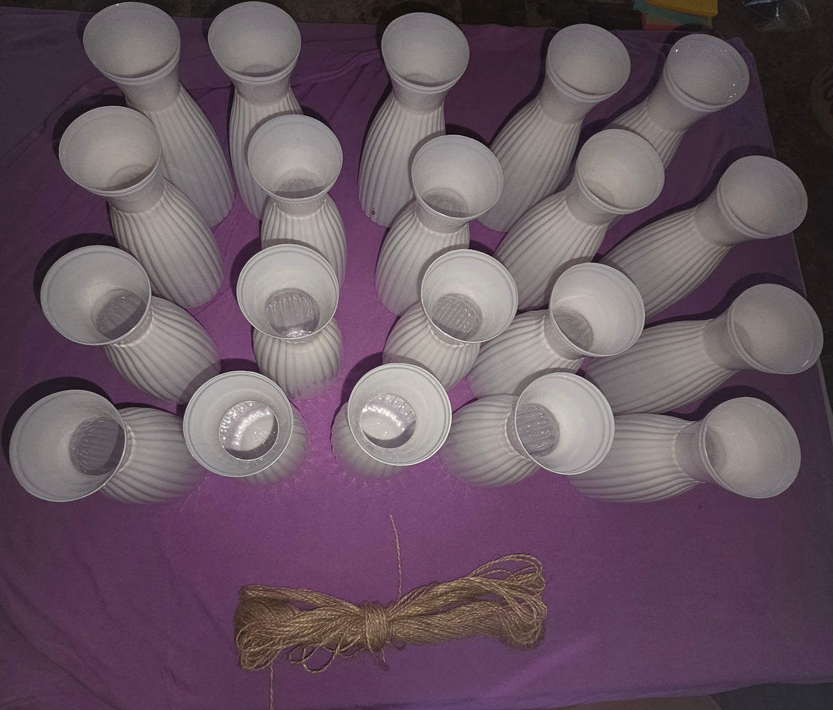 Ninehaoou 20 Pcs Plastic Bud Vases, White
