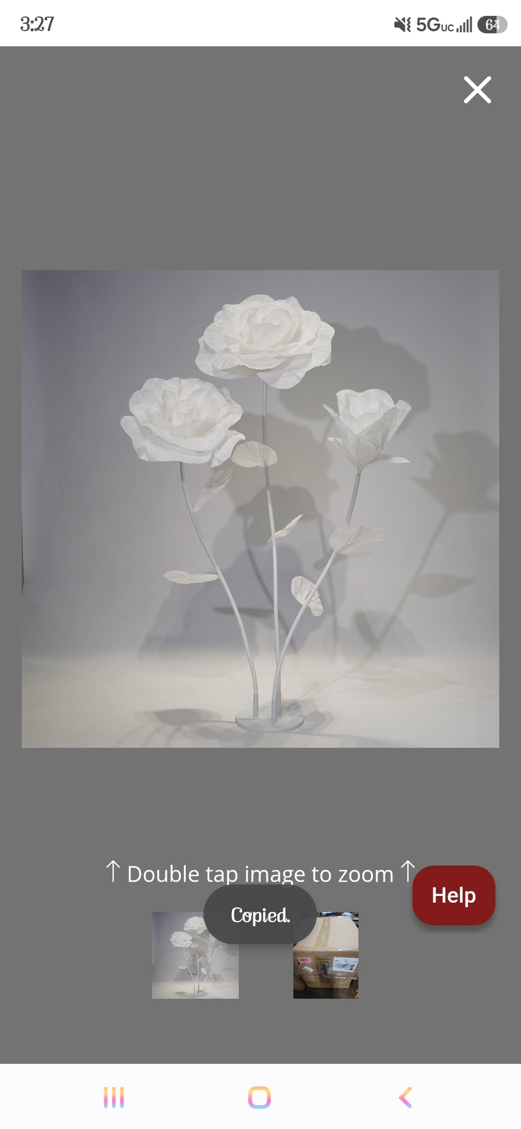 ZEYEXE Oversized White Roses Giant Artificial Flowers for Decoration with Stand