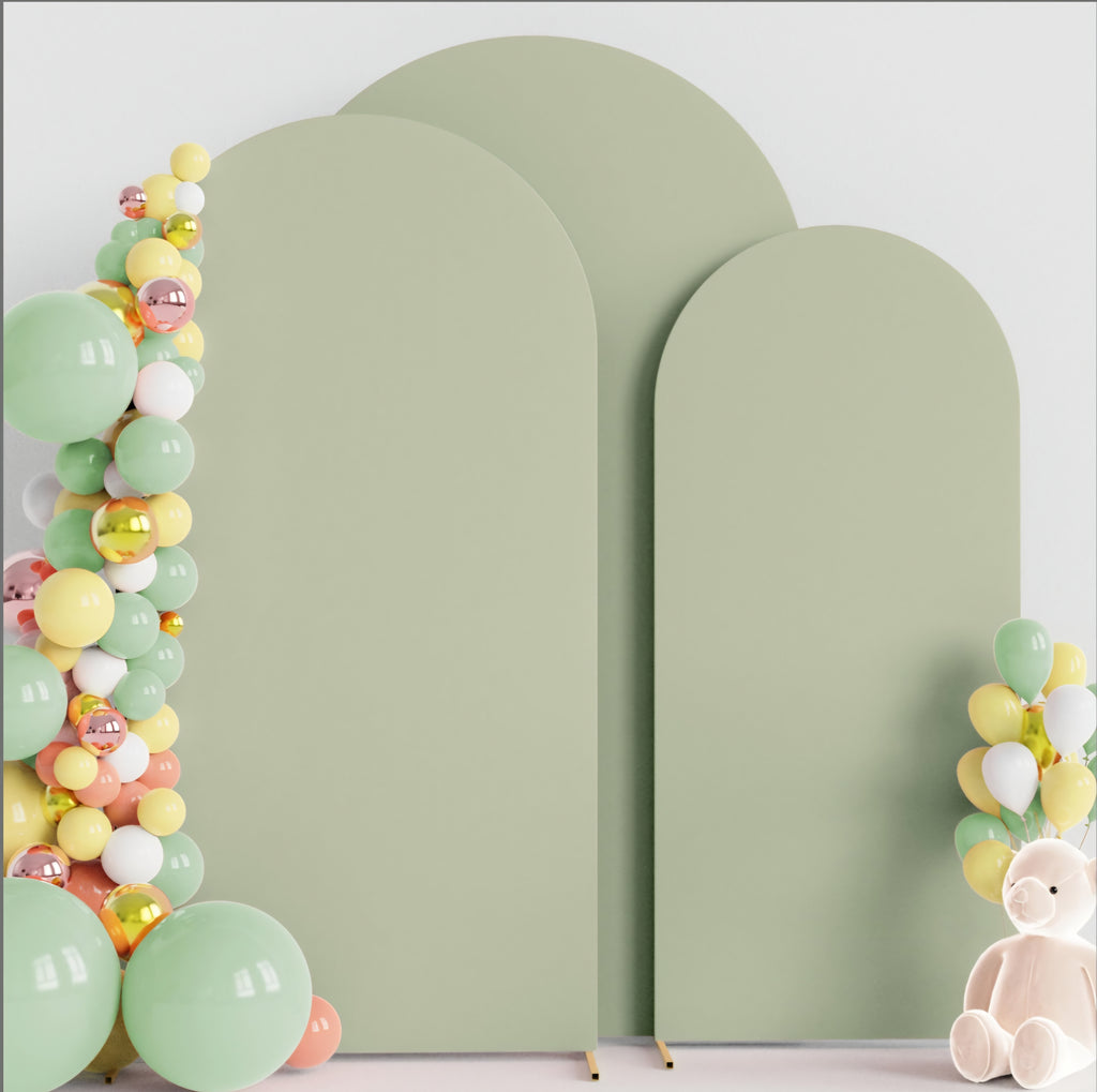 Wokceer Arch Backdrop Covers Sage Green (3-Pack)
