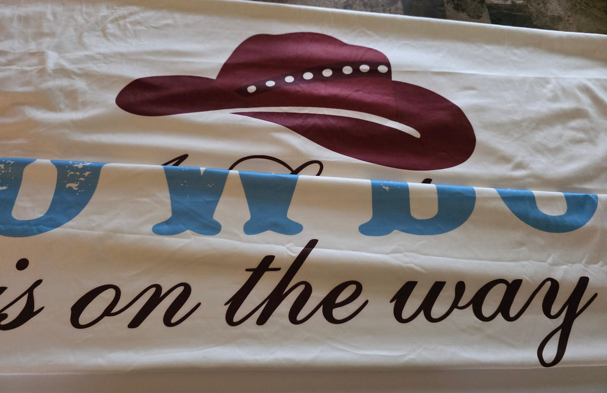 Moukeren Cowboy Baby Shower Arch Backdrop Cover, 6ft & 7.2ft
