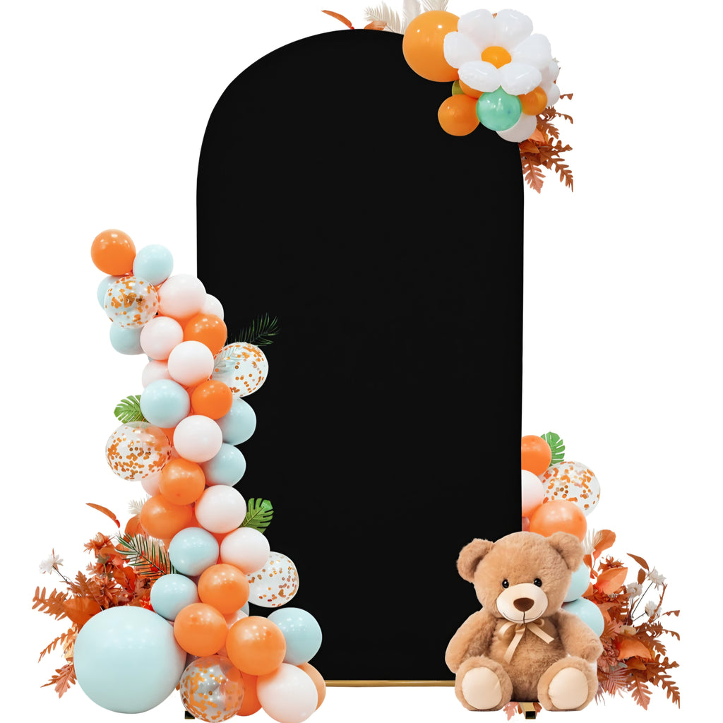 SUKAIKEQA 6.6FT Arch Backdrop Cover  (Black)