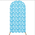 RimCereal Cartoon Arch Backdrop Cover, 7.2 ft Blue Sky & White Clouds