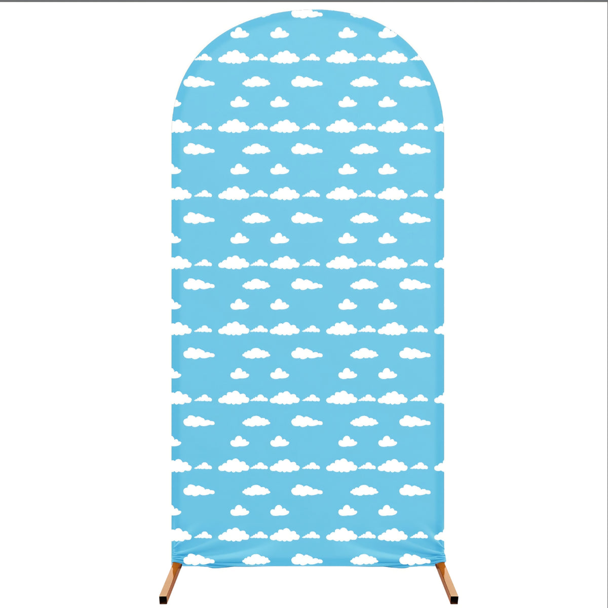 RimCereal Cartoon Arch Backdrop Cover, 7.2 ft Blue Sky & White Clouds