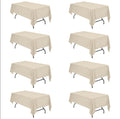 BRILLMAX 8 Pack Beige Polyester Tablecloths 60x102 Inch