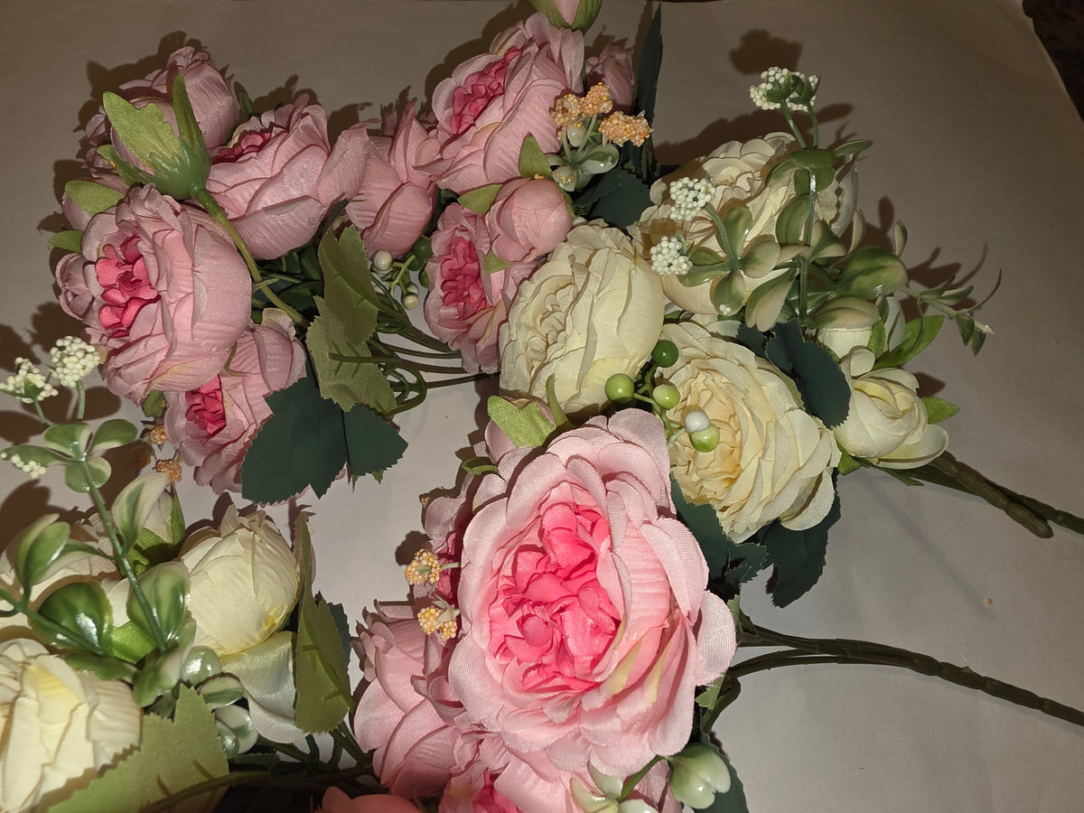Geosar 8 Bundles Artificial Peonies Flowers Fake Silk Peony Bouquet Faux Peonies Flowers Bulk