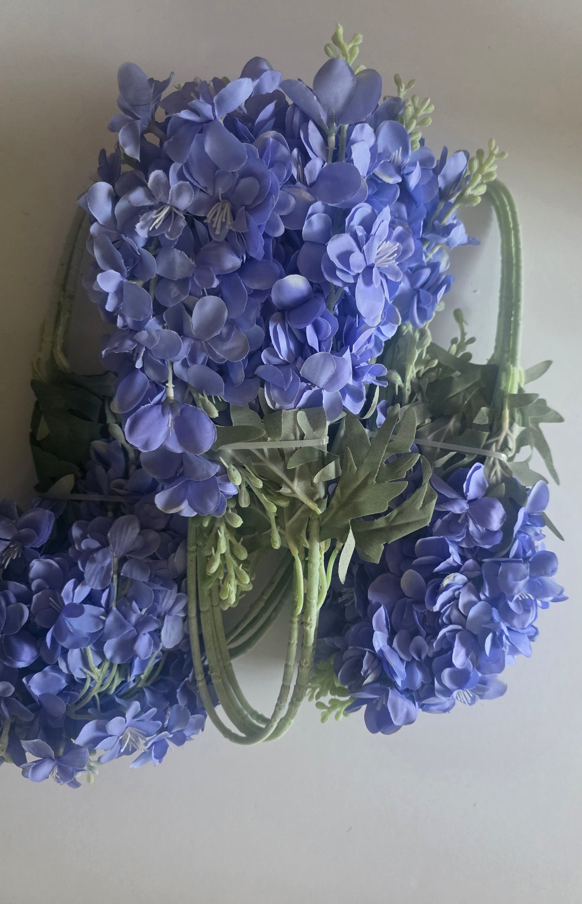 COEWUR 16Pcs Blue Delphinium Artificial Flowers, 33.5'' Silk