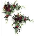 Ling's moment 2PCS Burgundy Artificial Floral Swags Wedding Arch Flowers Table Centerpieces *