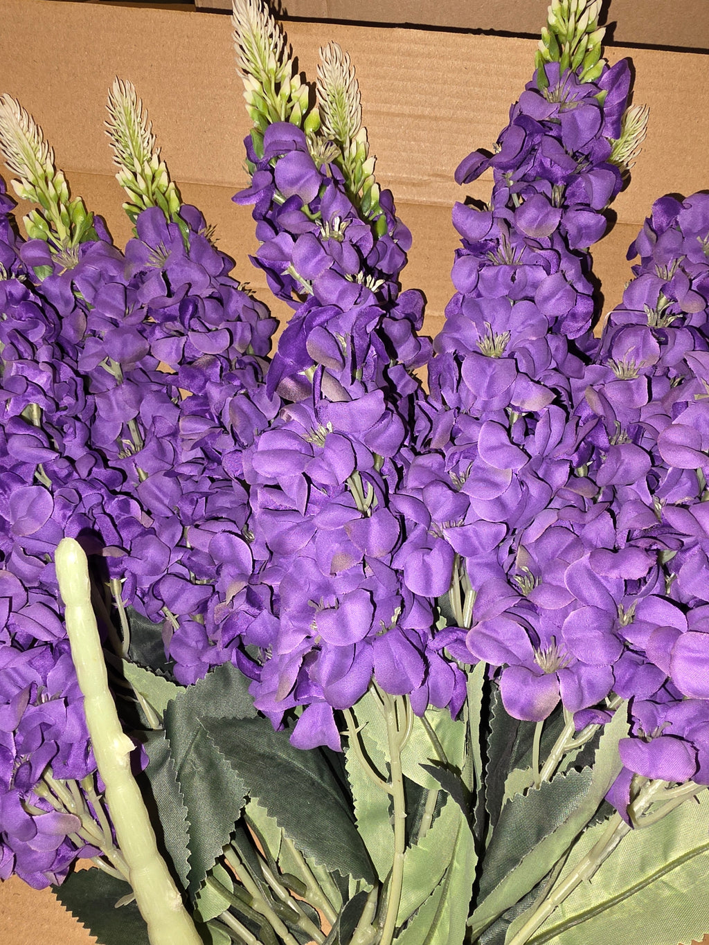 Famtores 3PCS Purple Artificial Delphinium Flowers Faux Snapdragon 21.65” Fake Hyacinth Silk Flowers