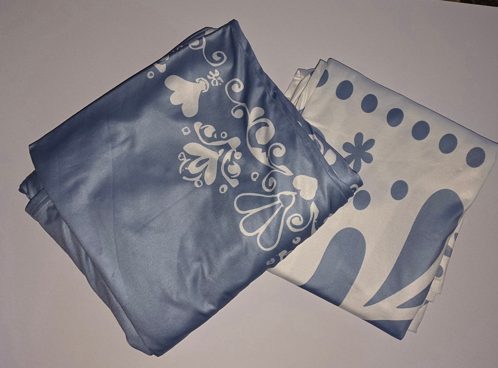 Mindsoft 2 Set Mexican Dusty Blue Fiesta Arch Backdrop Cover 7.2ft 6.6ft Cielito Lindo Arched Baby Shower Covers Stretchy