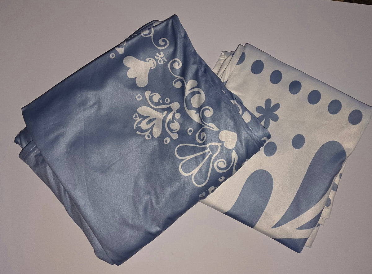Mindsoft 2 Set Mexican Dusty Blue Fiesta Arch Backdrop Cover 7.2ft 6.6ft Cielito Lindo Arched Baby Shower Covers Stretchy