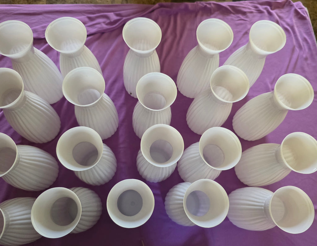 Ninehaoou 20 Pcs Plastic Bud Vases, White
