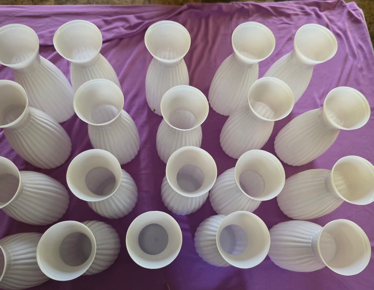 Ninehaoou 20 Pcs Plastic Bud Vases, White