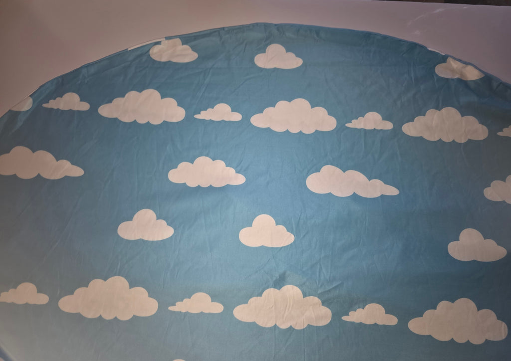 RimCereal Cartoon Arch Backdrop Cover, 7.2 ft Blue Sky & White Clouds