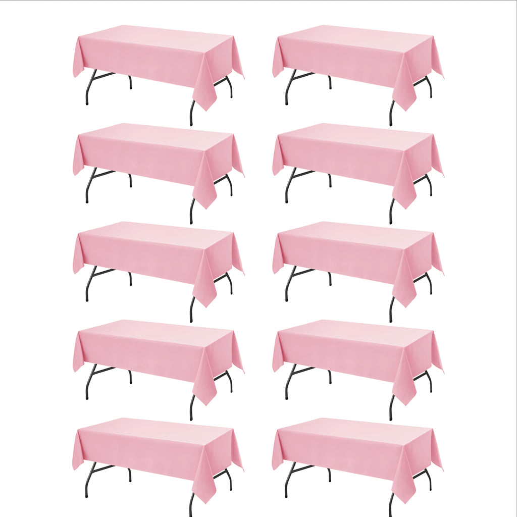 Dailyset 10-Pack Pink Tablecloths for Rectangle Tables, 60 x 102 Inches