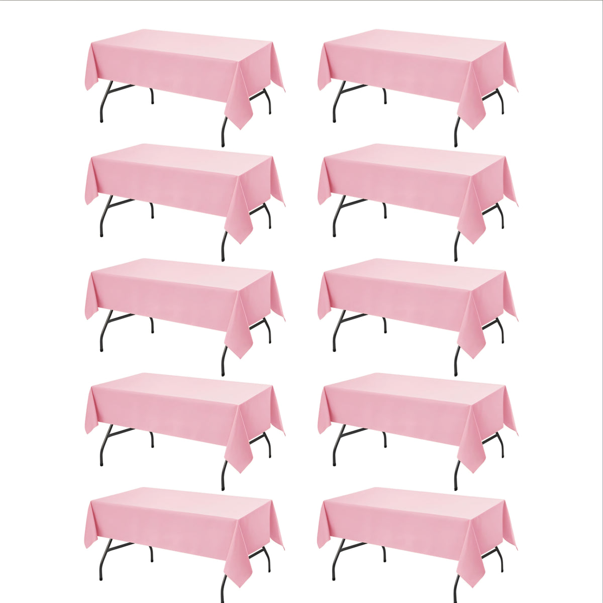 Dailyset 10-Pack Pink Tablecloths for Rectangle Tables, 60 x 102 Inches