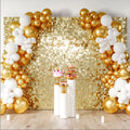 COKAOBE Light Gold Shimmer Wall Backdrop, 48PCS Square Sequin Shimmer Backdrop Panel, Photo Backdrops