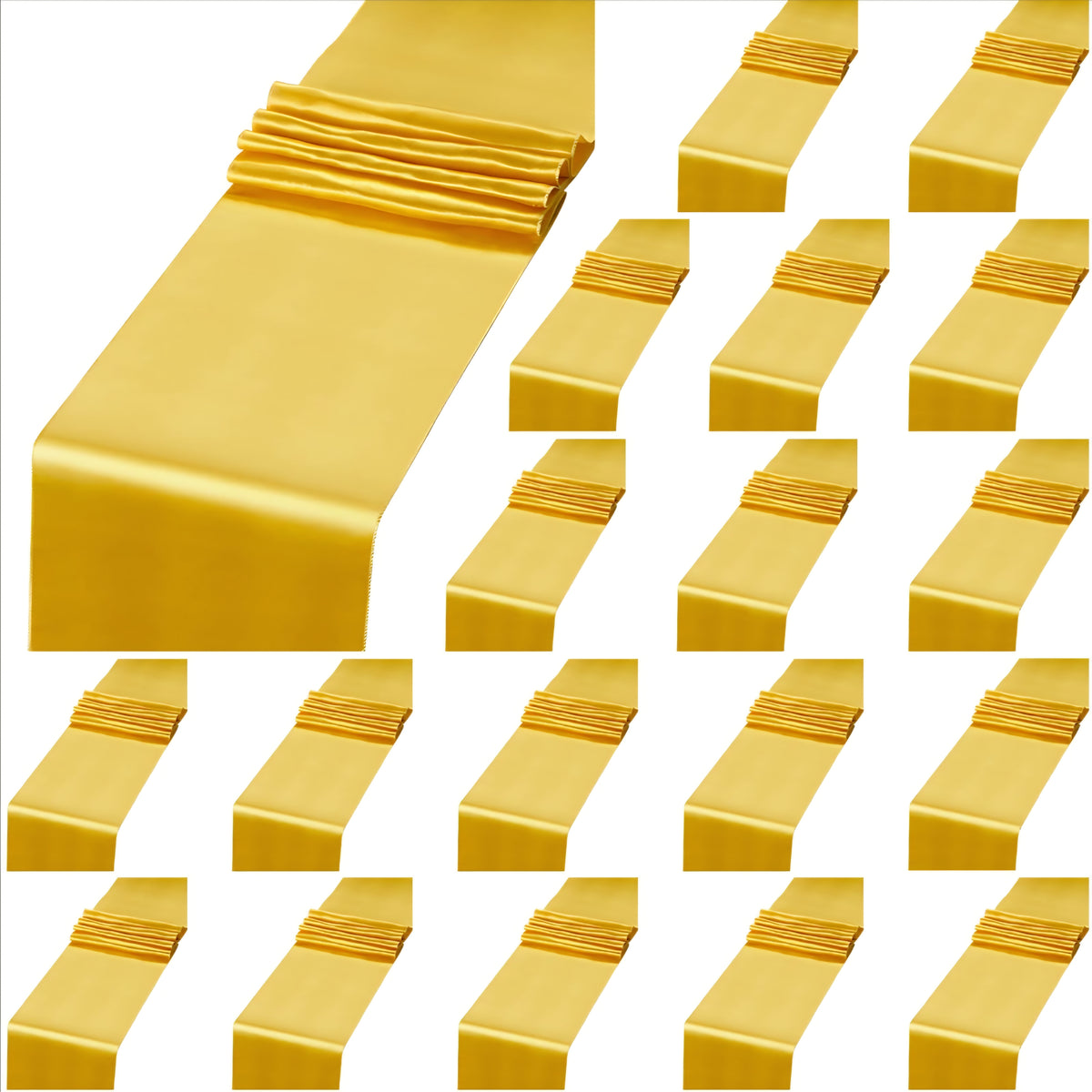Tudomro 30 Pack Gold Satin Table Runner Bulk