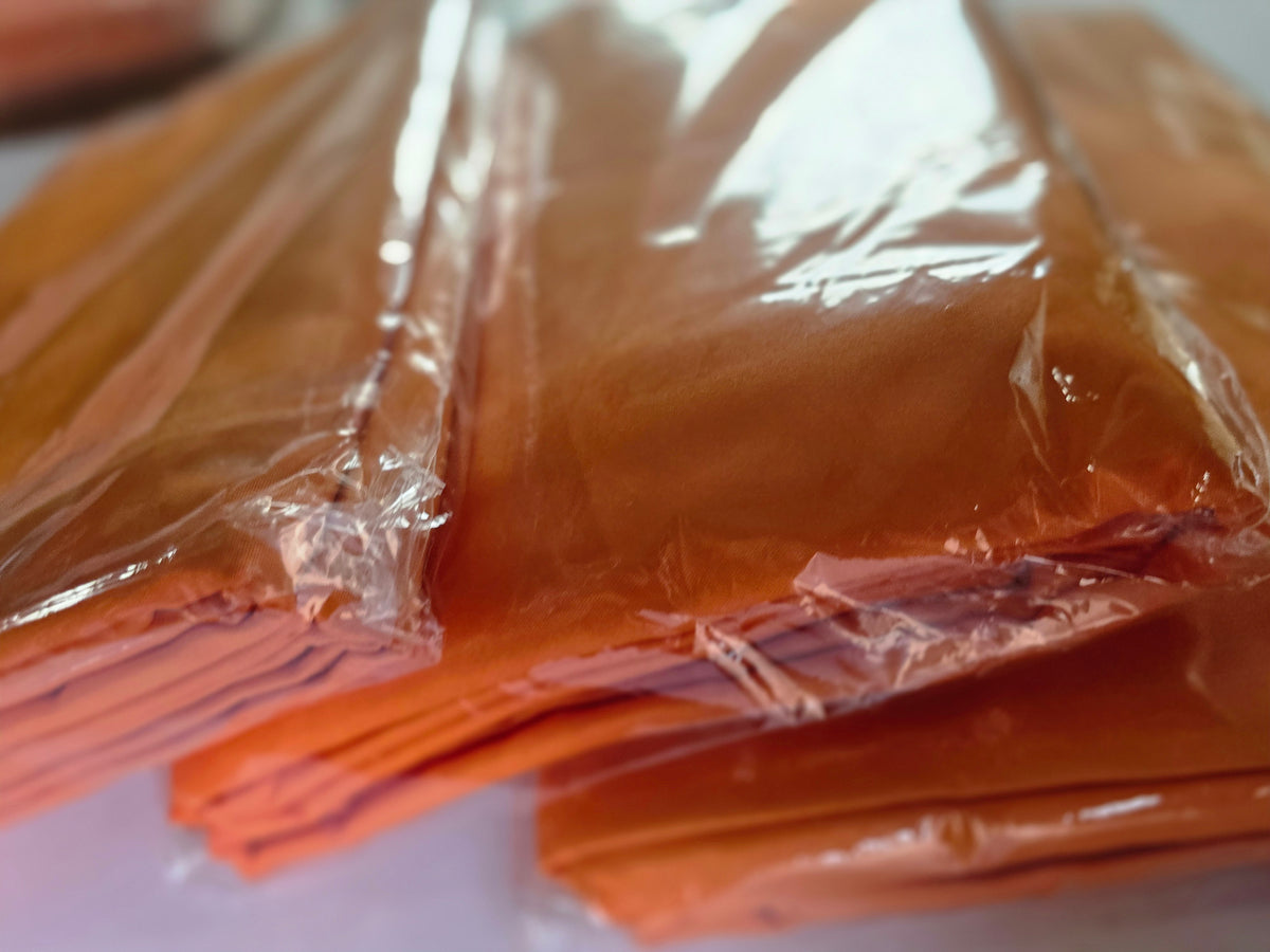 Heneger 8 Pack Orange Tablecloth Rectangle 60 x 102 Inch for 6 Foot Table
