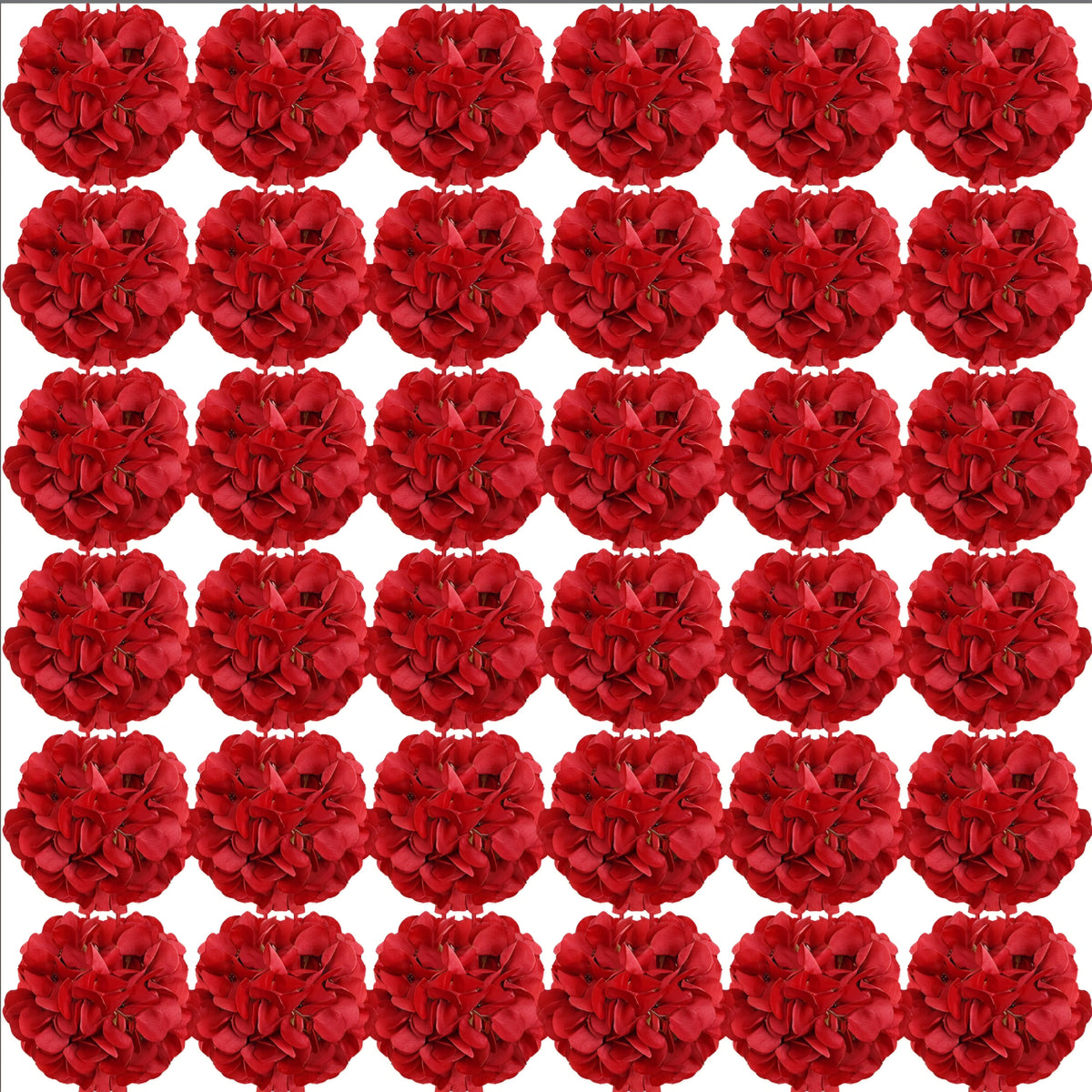 Nagobi Red Hydrangea Artificial Flowers with Stems, 64 Pcs