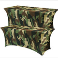 Mindsoft 2 Pack 6ft Rectangular Spandex Tablecloth, Camouflage Table Cloth