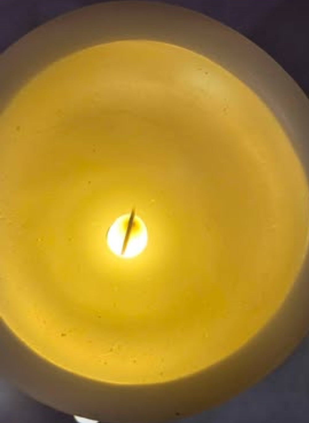 Ivory Real Wax Pillar with Embedded String Lights LED Candles