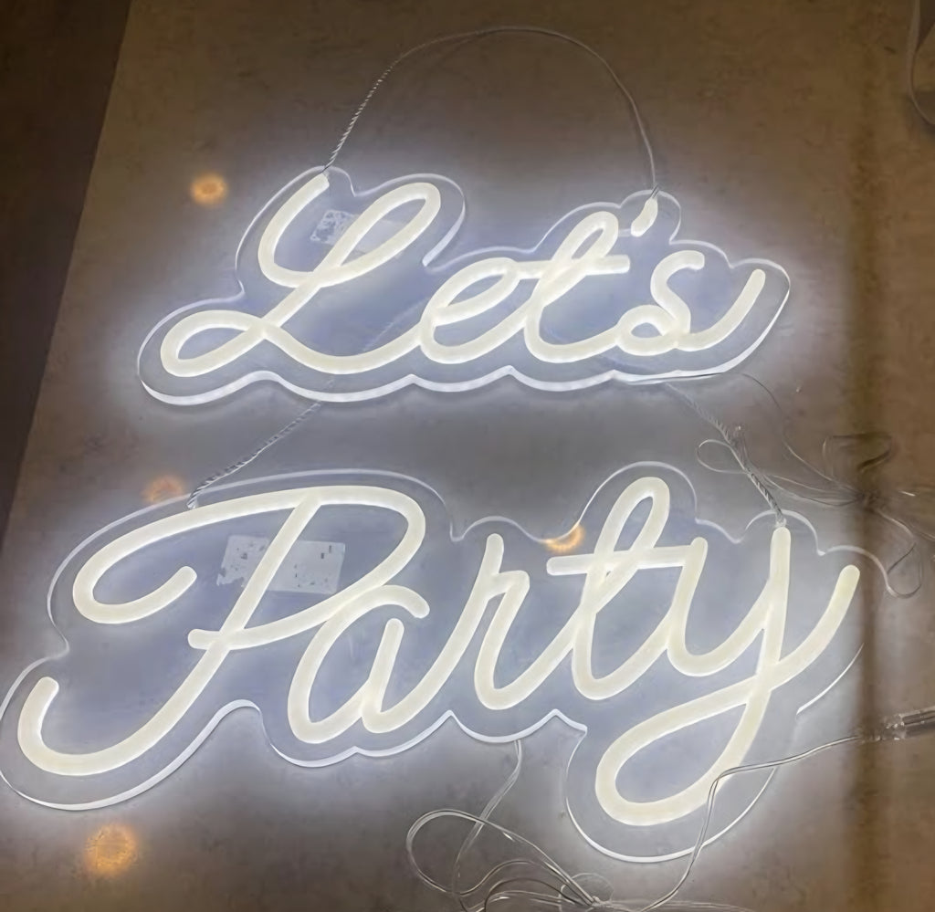 32x8 inch Let's Party Neon Signs Art Wall Lights