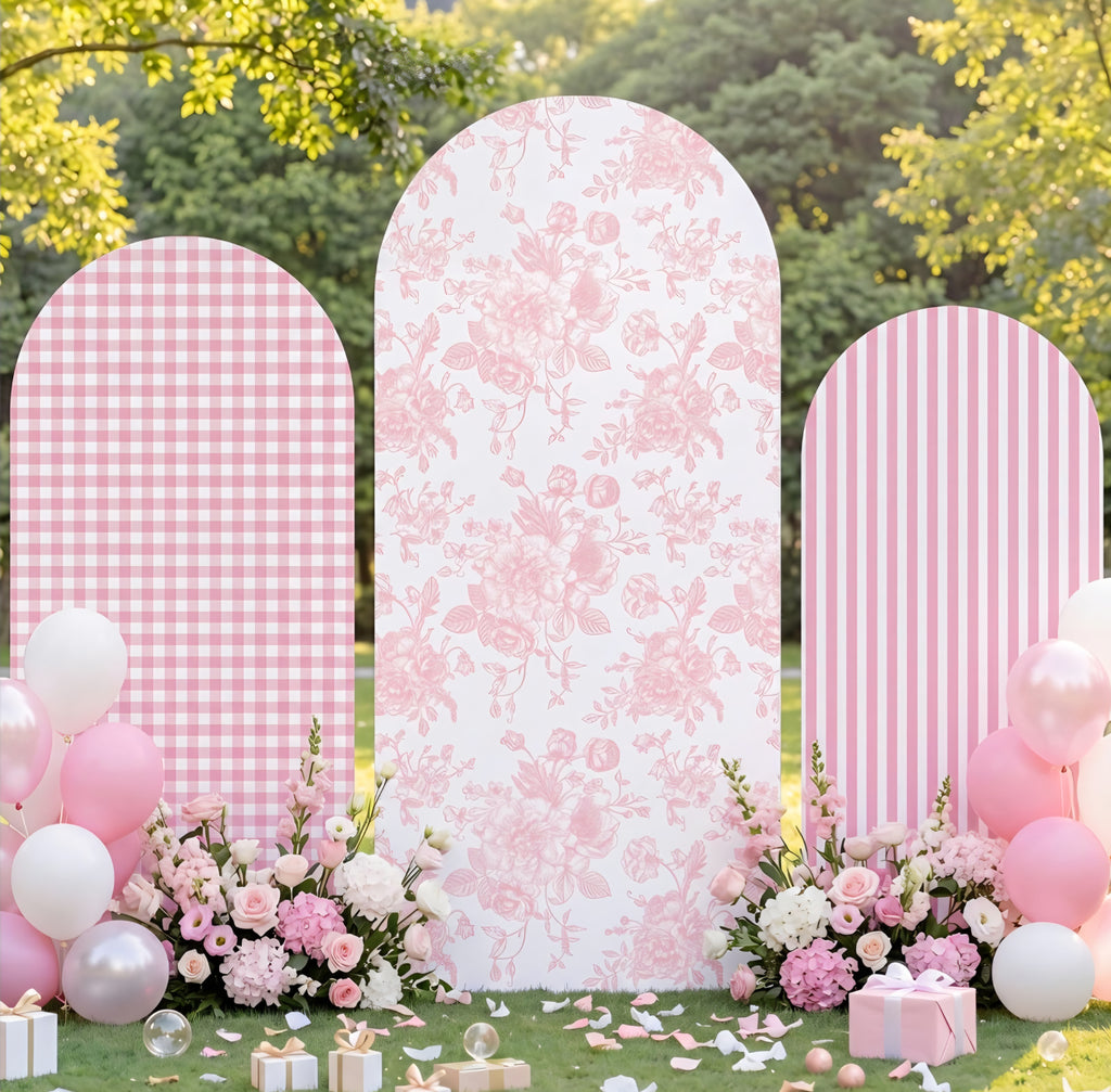SiliFine Pink Arch Backdrop Covers