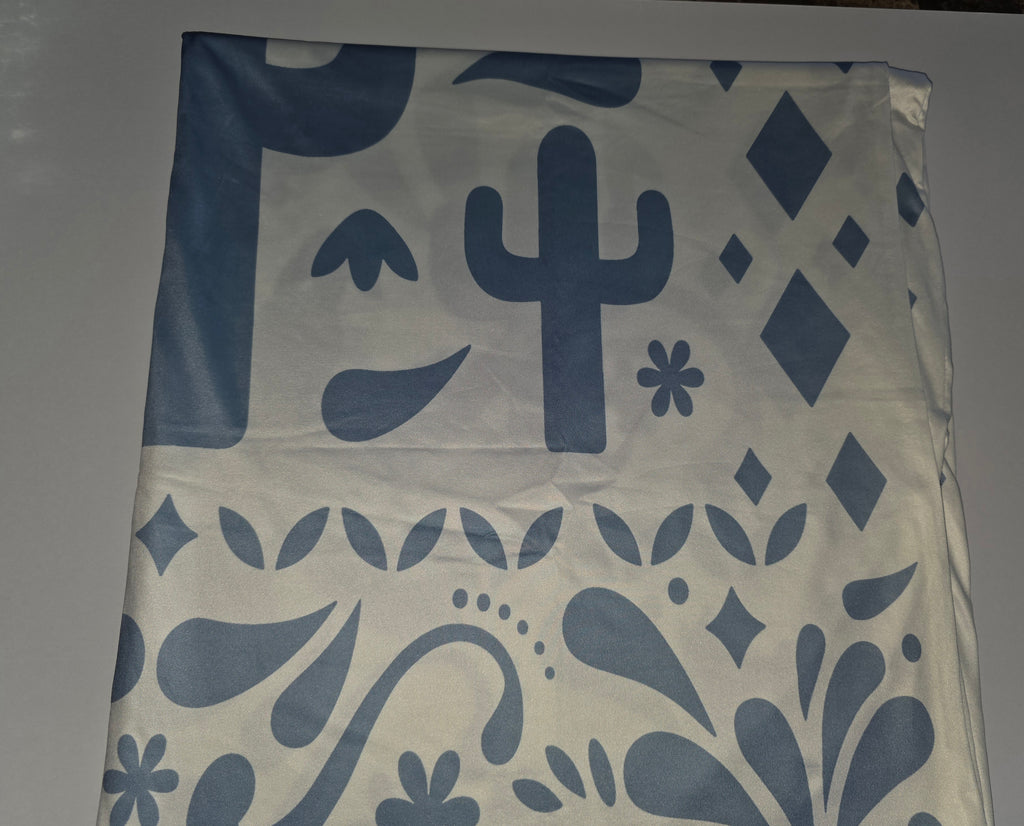 Mindsoft 2 Set Mexican Dusty Blue Fiesta Arch Backdrop Cover 7.2ft 6.6ft Cielito Lindo Arched Baby Shower Covers Stretchy