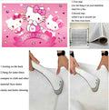Kitty Birthday Decorations,Girls Princess Happy Birthday Banner Backdrop for Kids