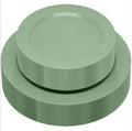 joy akkess 50PCS Sage Green Plastic Plates Disposable Green Plastic Plates **