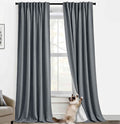 Dark Gray Blackout Curtains 108 Inches Long **