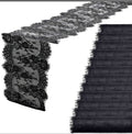 12 Pcs Black Lace Table Runners 14 x 120 Inch Rustic Wedding Table Runner Decor Vintage Romantic